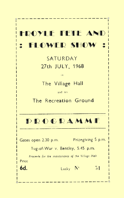 Fete Programme from 1968