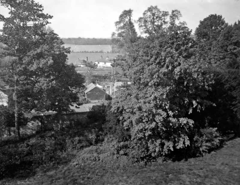 From the roof of Froyle House with Whiteground Cottages in the mid distance. 
