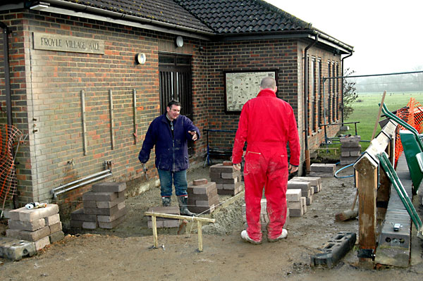 Construction of the slab underway