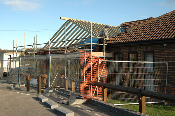 Roof timbers nearly completed